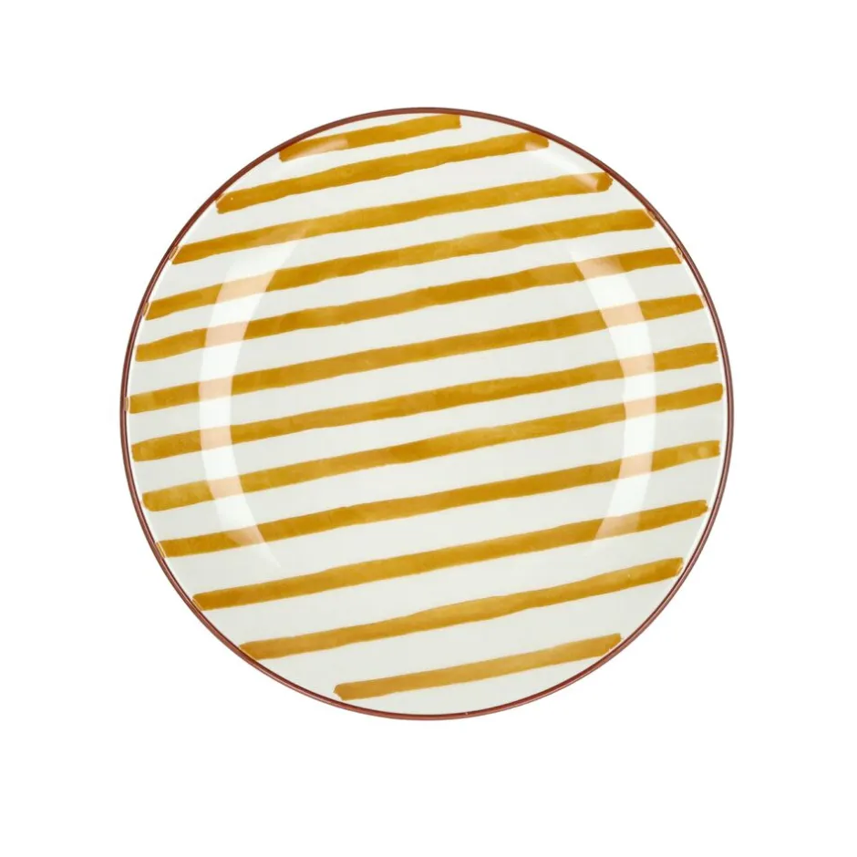 Pomax Vaisselle-MYKONOS - assiette à dessert - porcelaine - DIA 20,3 x H 2 cm - jaune