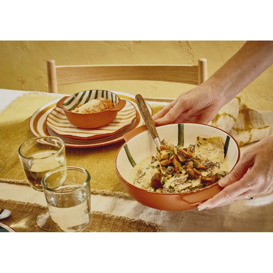 Pomax Vaisselle-MYKONOS - assiette à dessert - porcelaine - DIA 20,3 x H 2 cm - jaune