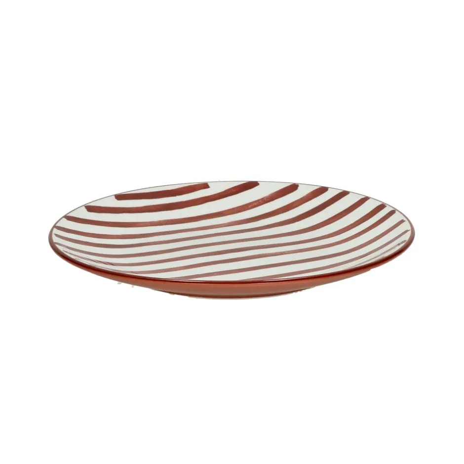 Pomax Vaisselle-MYKONOS - assiette à dessert - porcelaine - DIA 20,3 x H 2 cm - rouille