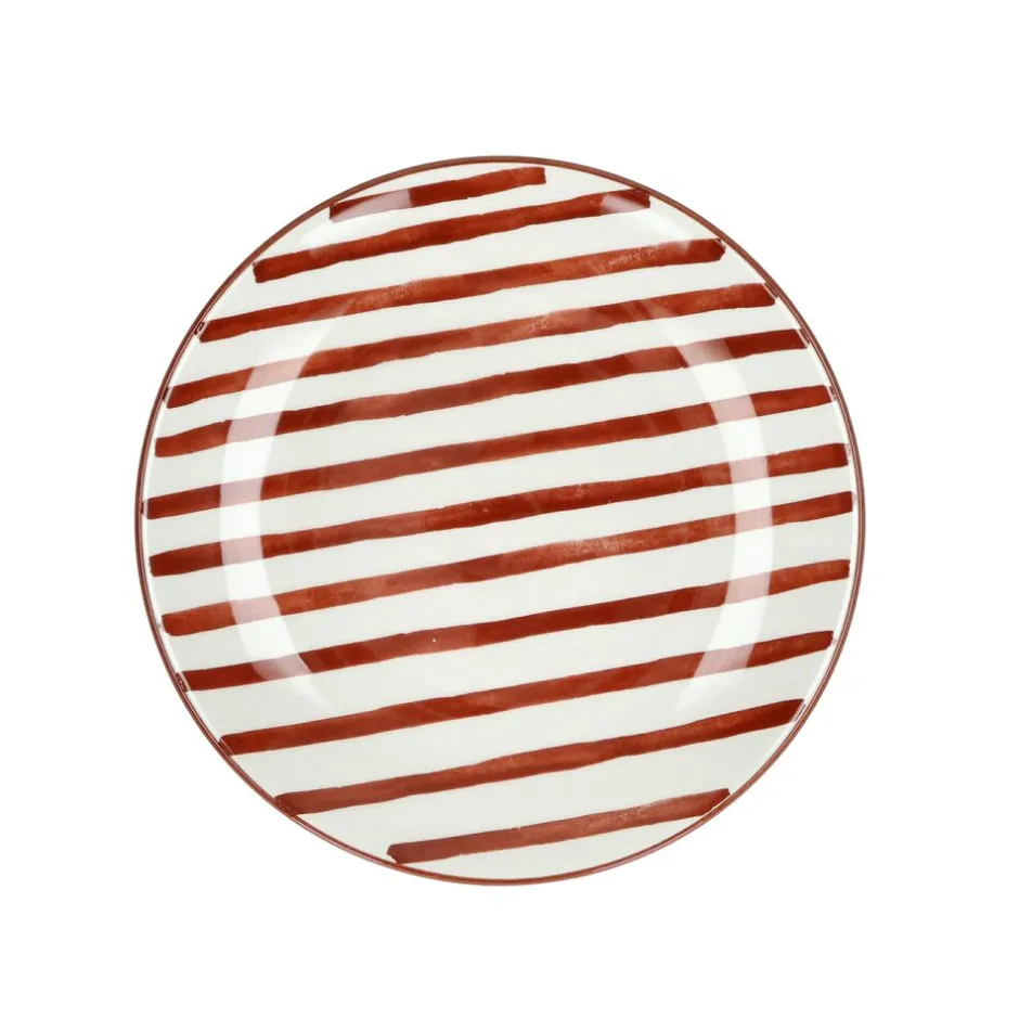Pomax Vaisselle-MYKONOS - assiette à dessert - porcelaine - DIA 20,3 x H 2 cm - rouille