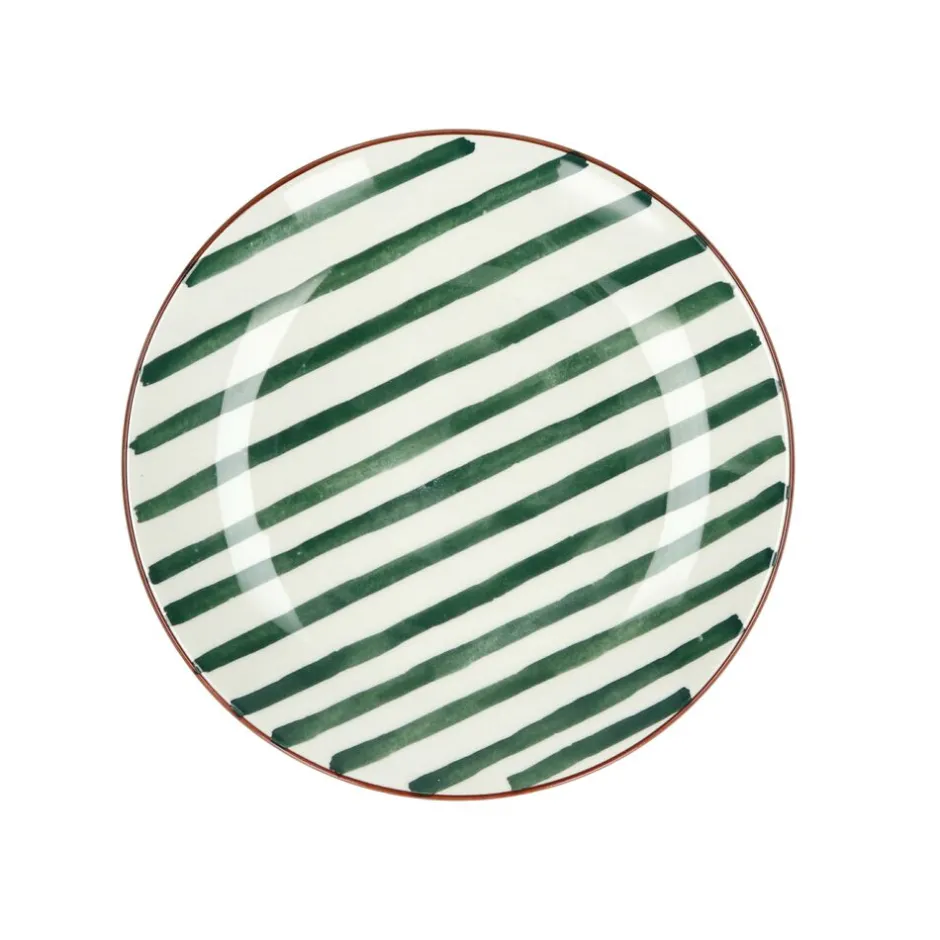 Pomax Vaisselle-MYKONOS - assiette à dessert - porcelaine - DIA 20,3 x H 2 cm - vert
