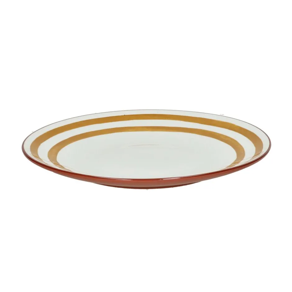 Pomax Vaisselle-MYKONOS - assiette plate - porcelaine - DIA 27 x H 2,5 cm - jaune