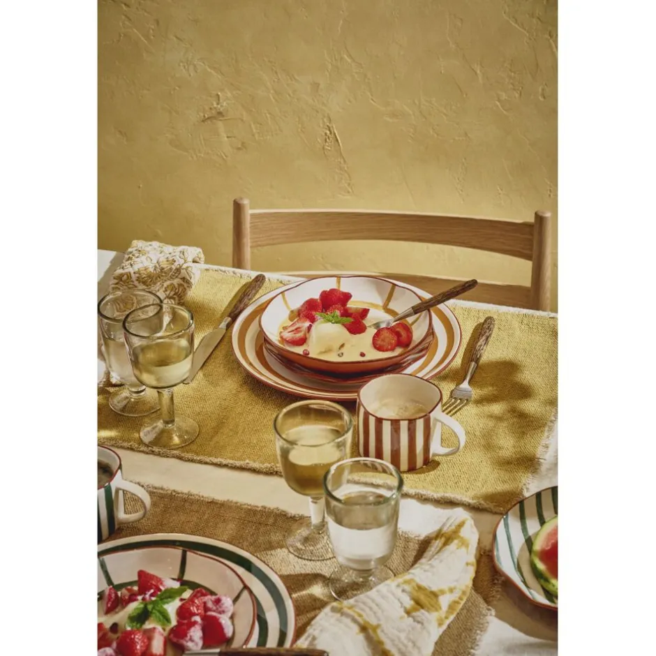 Pomax Vaisselle-MYKONOS - assiette plate - porcelaine - DIA 27 x H 2,5 cm - jaune