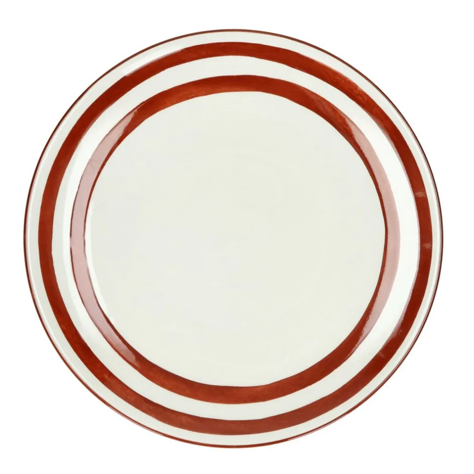 Pomax Vaisselle-MYKONOS - assiette plate - porcelaine - DIA 27 x H 2,5 cm - rouille