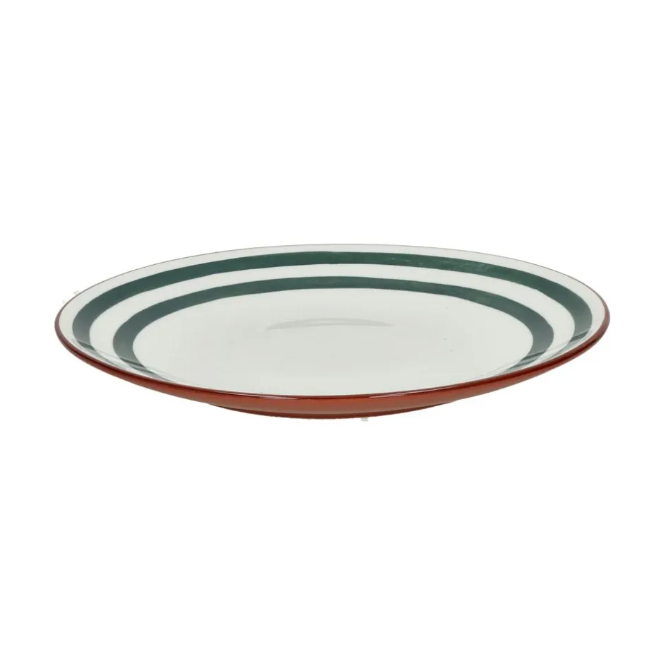 Pomax Vaisselle-MYKONOS - assiette plate - porcelaine - DIA 27 x H 2,5 cm - vert