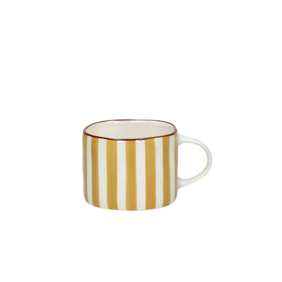 Pomax Vaisselle-MYKONOS - mug - porcelaine - L 12,3 x W 8,8 x H 6,8 cm - jaune