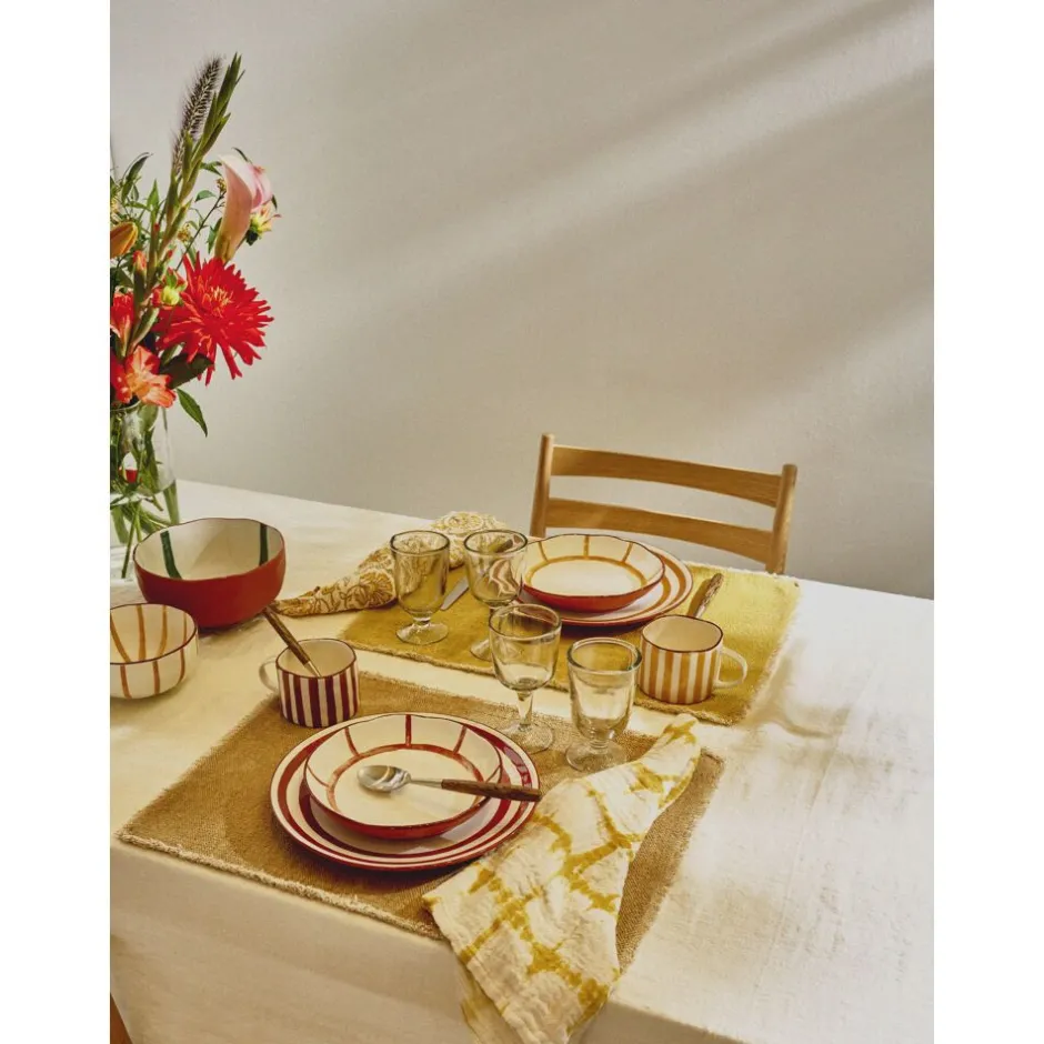 Pomax Vaisselle-MYKONOS - mug - porcelaine - L 12,3 x W 8,8 x H 6,8 cm - jaune