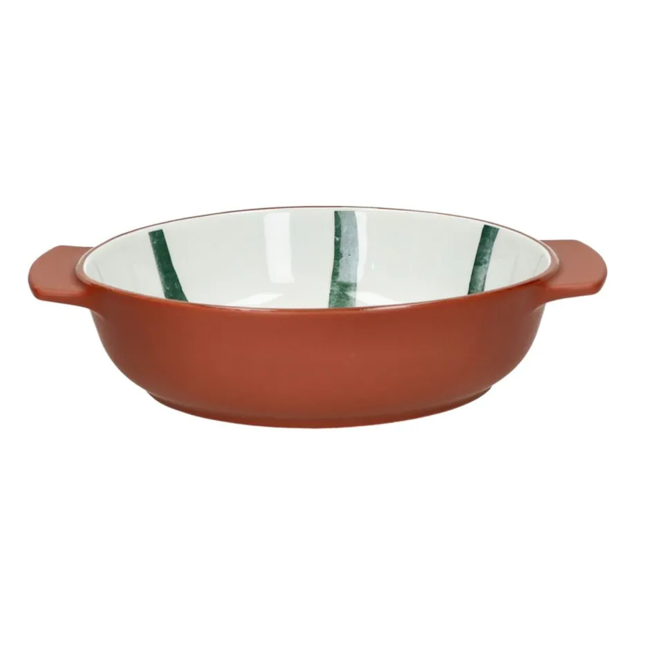 Pomax Vaisselle-MYKONOS - plat à four/bol - porcelaine - DIA 21 x H 5,5 cm - vert