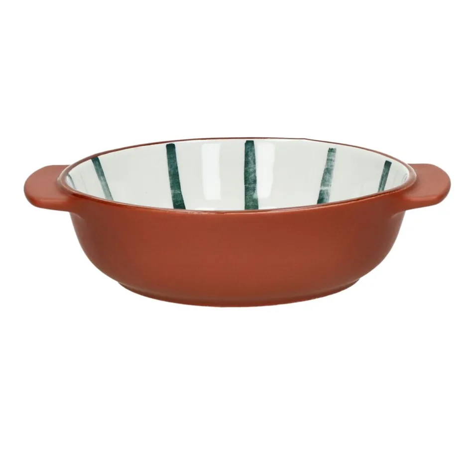 Pomax Vaisselle-MYKONOS - plat à four/bol - porcelaine - DIA 16,3 x H 4,8 cm - vert