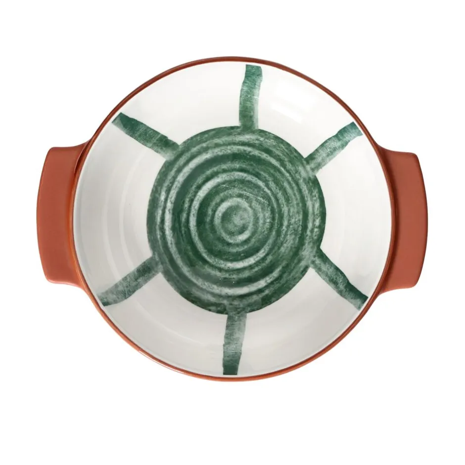 Pomax Vaisselle-MYKONOS - plat à four/bol - porcelaine - DIA 21 x H 5,5 cm - vert