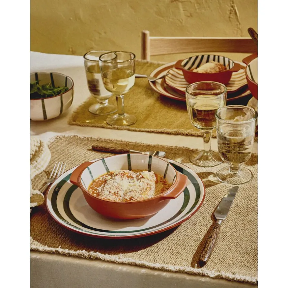 Pomax Vaisselle-MYKONOS - plat à four/bol - porcelaine - DIA 16,3 x H 4,8 cm - vert