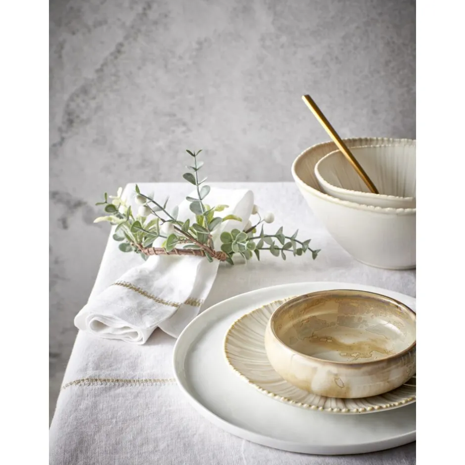 Pomax Vaisselle-MYSA - assiette à dessert - porcelaine - DIA 21,2 x H 2,2 cm - blanc