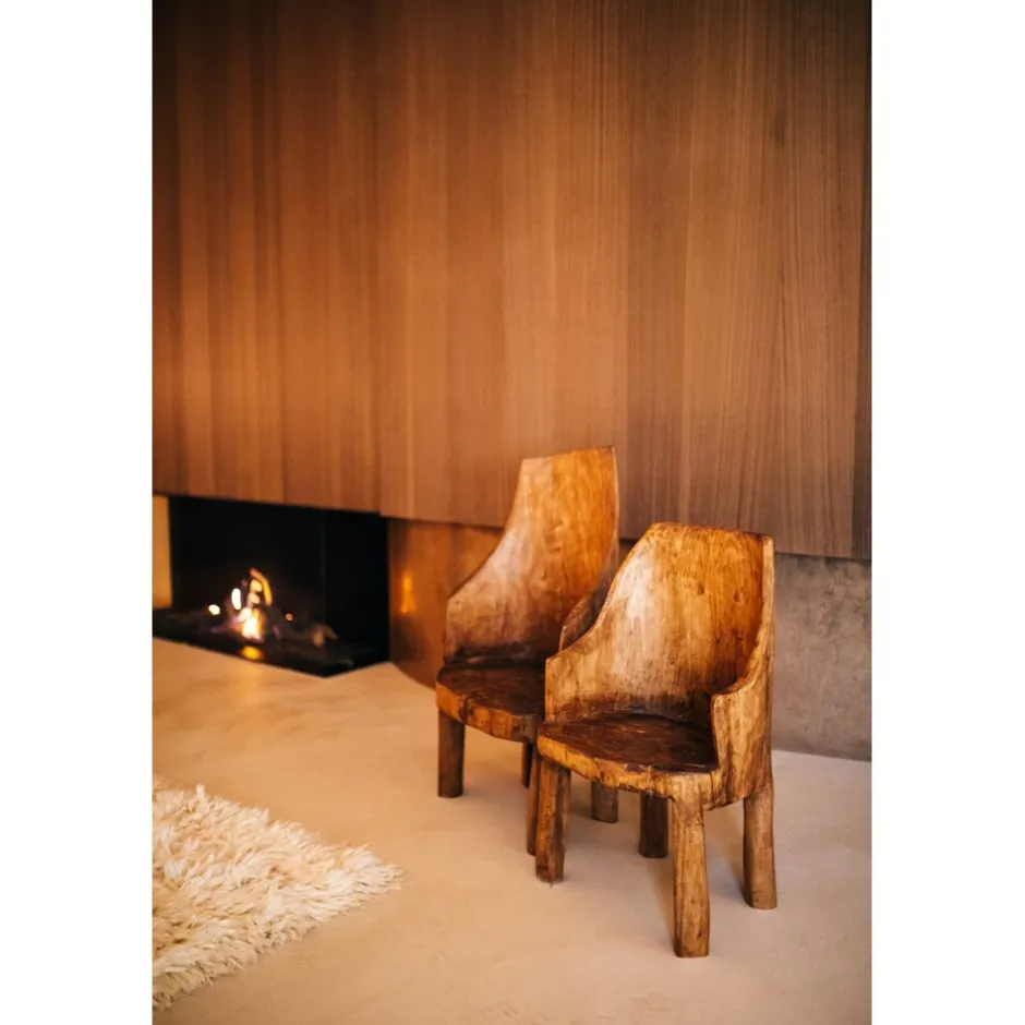 Pomax Chaises-NAGA - chaise - bois récupéré - L 32 x W 43 x H 77 +/-10% - brun