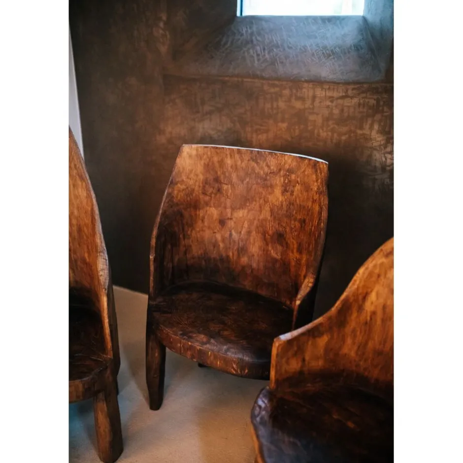 Pomax Chaises-NAGA - chaise - bois récupéré - L 32 x W 43 x H 77 +/-10% - brun