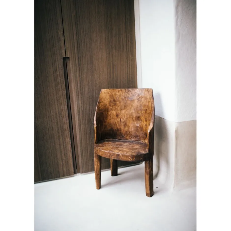 Pomax Chaises-NAGA - chaise - bois récupéré - L 32 x W 43 x H 77 +/-10% - brun