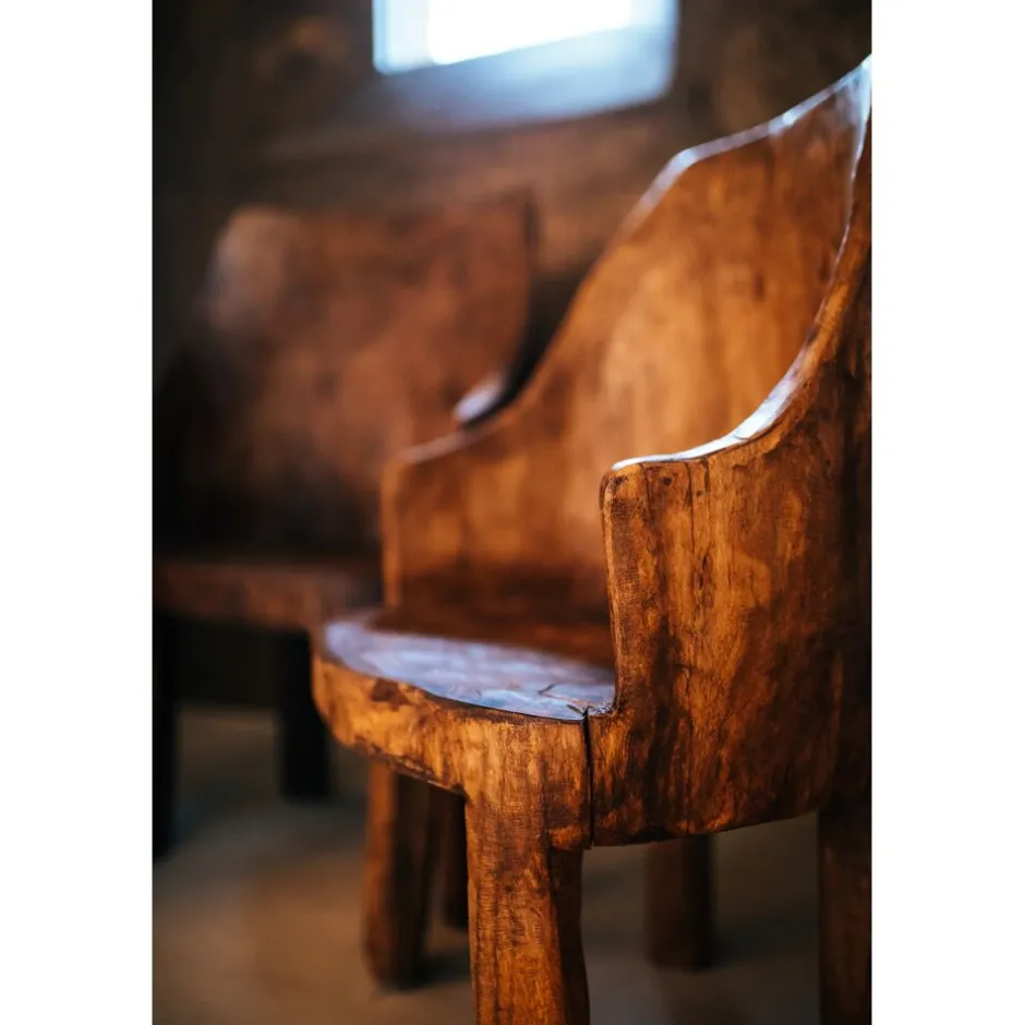Pomax Chaises-NAGA - chaise - bois récupéré - L 32 x W 43 x H 77 +/-10% - brun