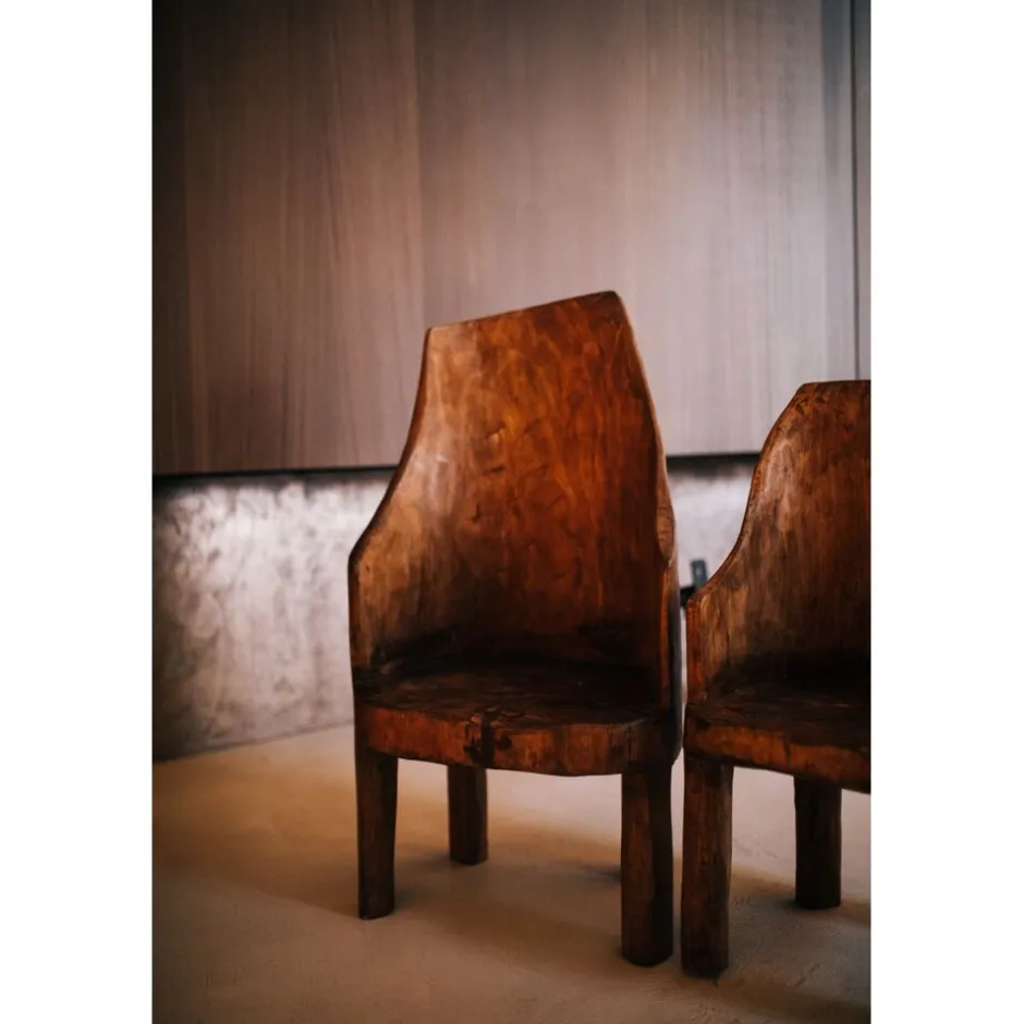 Pomax Chaises-NAGA - chaise - bois récupéré - L 32 x W 43 x H 77 +/-10% - brun
