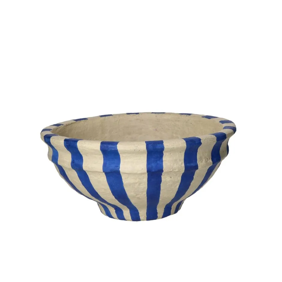 Pomax Saladiers / Plats À Servir-NAXOS - set/3 bols - papier mâché - DIA 26/32/39 x H 13/18/20 cm - bleu