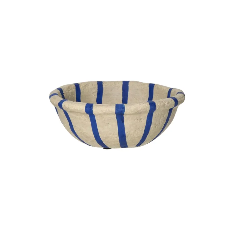 Pomax Saladiers / Plats À Servir-NAXOS - set/3 bols - papier mâché - DIA 20/24/29 x H 7,5/5/5 cm - bleu
