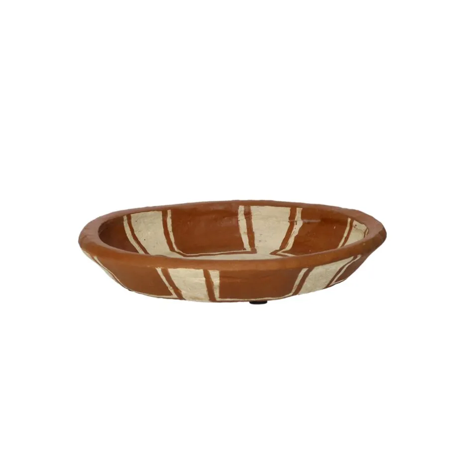 Pomax Saladiers / Plats À Servir-NAXOS - set/3 bols - papier mâché - DIA 20/24/29 x H 7,5/5/5 cm - ocre