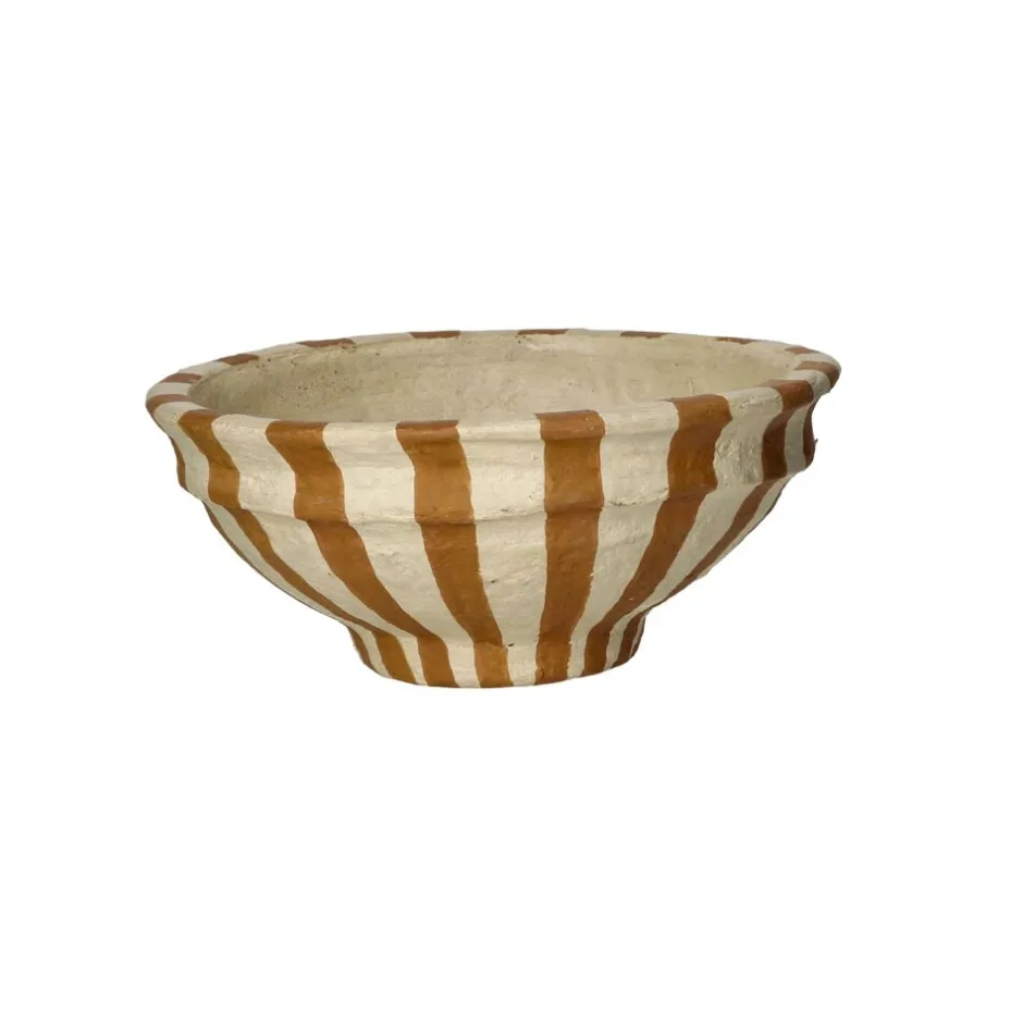 Pomax Saladiers / Plats À Servir-NAXOS - set/3 bols - papier mâché - DIA 26/32/39 x H 13/18/20 cm - ocre