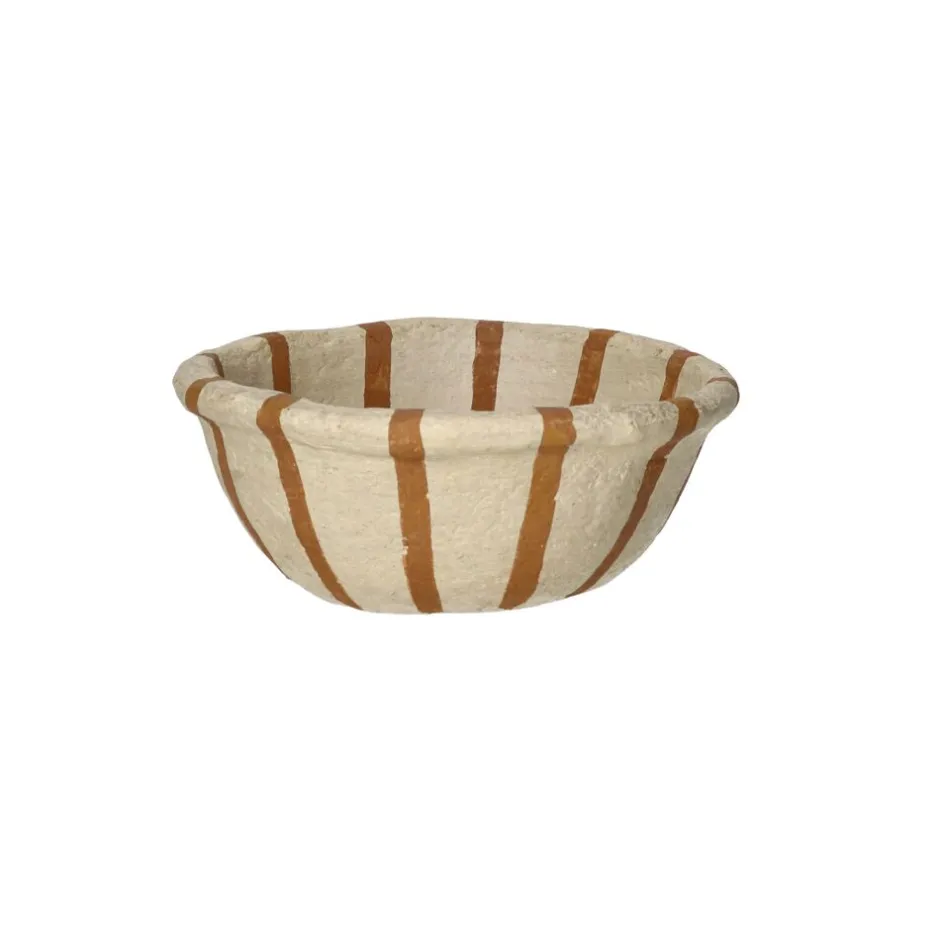 Pomax Saladiers / Plats À Servir-NAXOS - set/3 bols - papier mâché - DIA 20/24/29 x H 7,5/5/5 cm - ocre