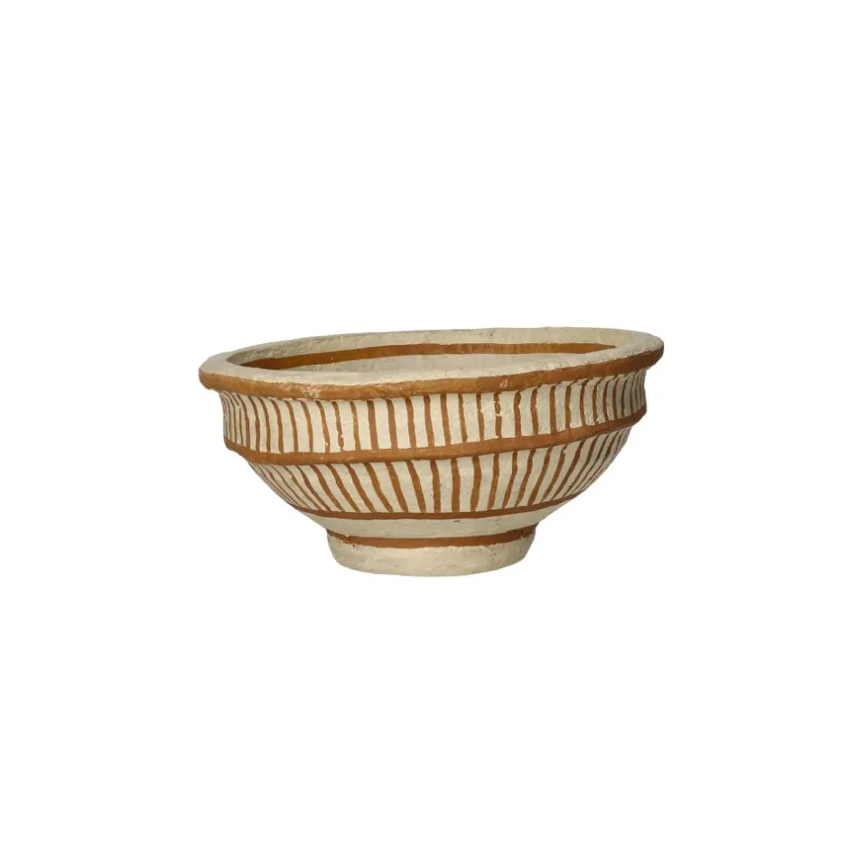 Pomax Saladiers / Plats À Servir-NAXOS - set/3 bols - papier mâché - DIA 26/32/39 x H 13/18/20 cm - ocre