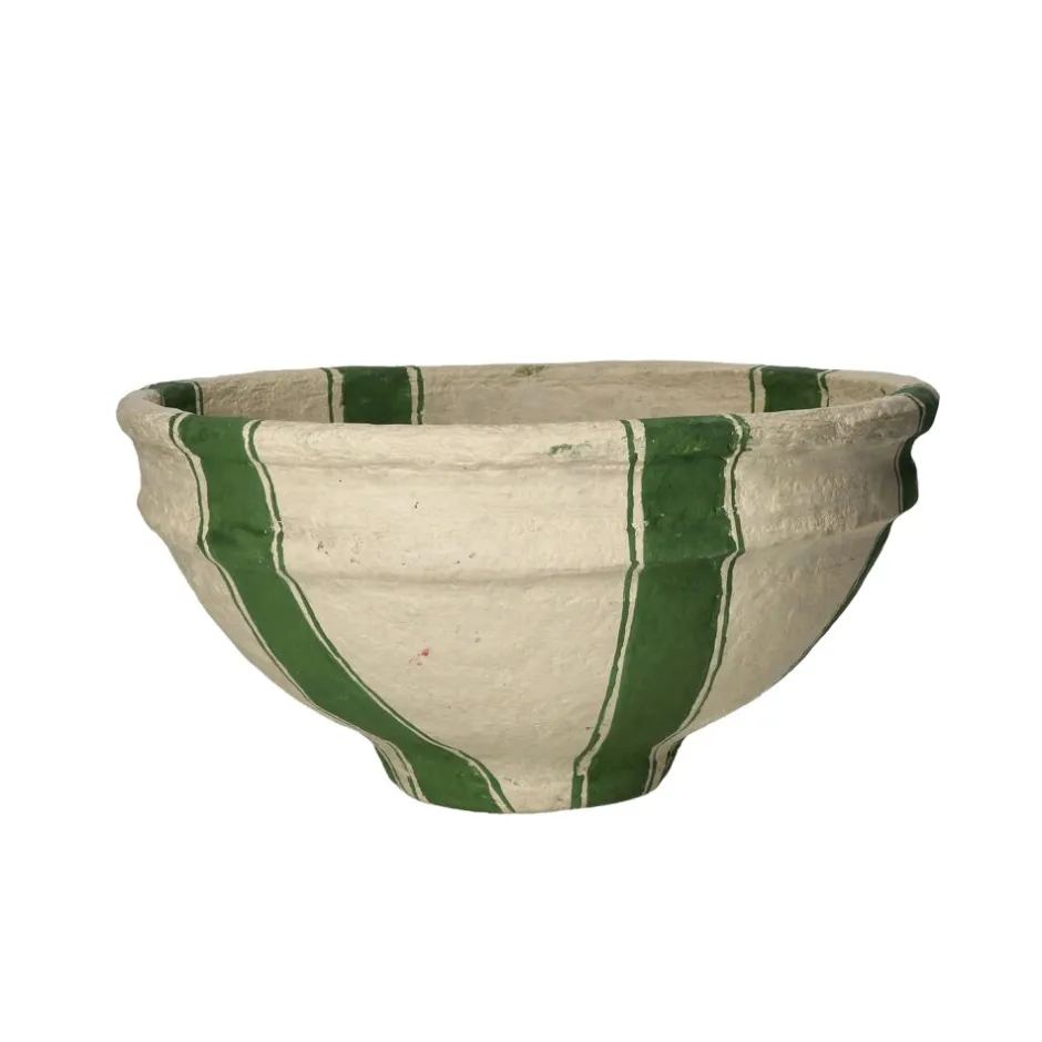Pomax Saladiers / Plats À Servir-NAXOS - set/3 bols - papier mâché - DIA 26/32/39 x H 13/18/20 cm - vert