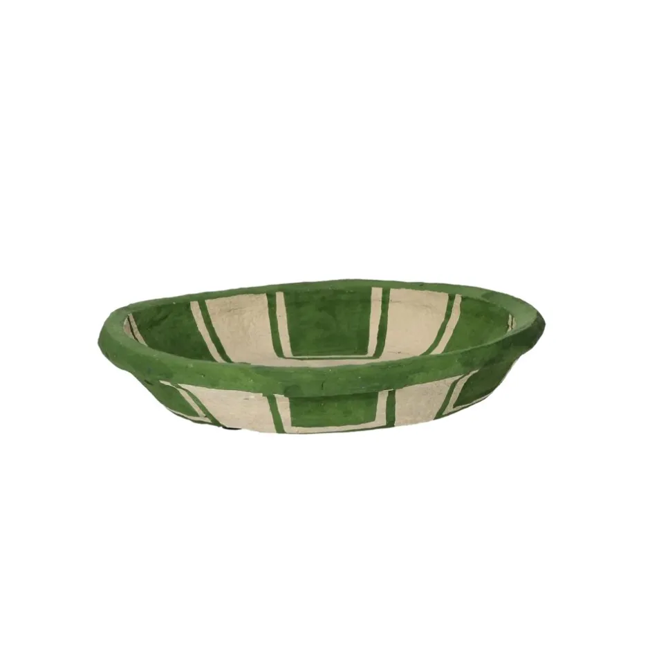 Pomax Saladiers / Plats À Servir-NAXOS - set/3 bols - papier mâché - DIA 20/24/29 x H 7,5/5/5 cm - vert