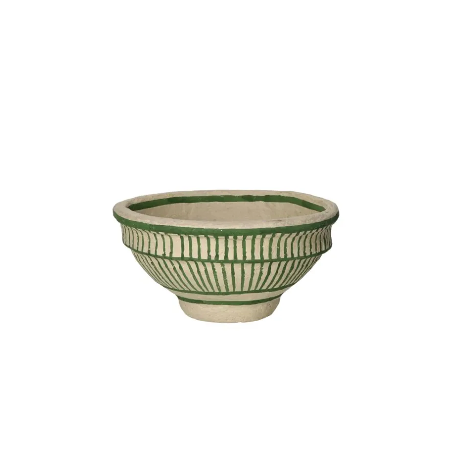Pomax Saladiers / Plats À Servir-NAXOS - set/3 bols - papier mâché - DIA 26/32/39 x H 13/18/20 cm - vert