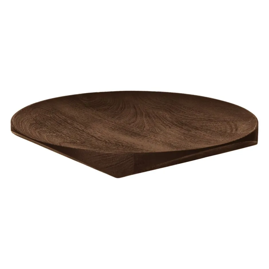 Pomax Bols & Paniers-NERVI - plateau - bois de mangier - DIA 40 x H 4 cm - noyer