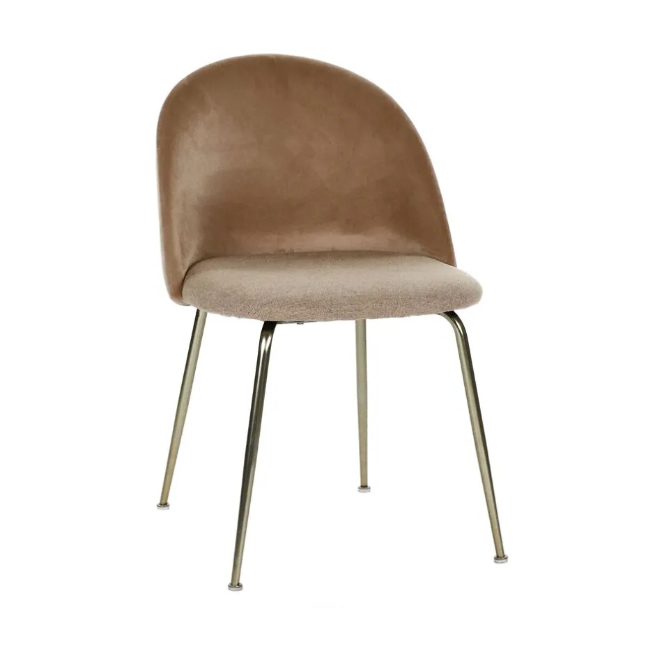 Pomax Chaises-NORAH - chaise - tissu / métal - L 47 x W 54 x H 77 cm - écru