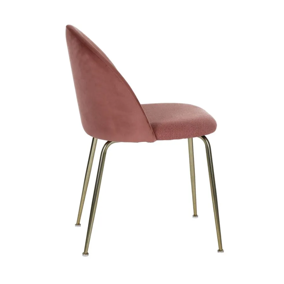 Pomax Chaises-NORAH - chaise - tissu / métal - L 47 x W 54 x H 77 cm - poudre rose