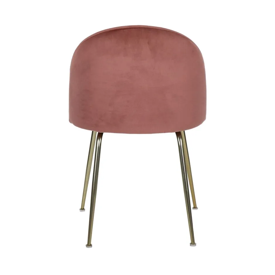 Pomax Chaises-NORAH - chaise - tissu / métal - L 47 x W 54 x H 77 cm - poudre rose