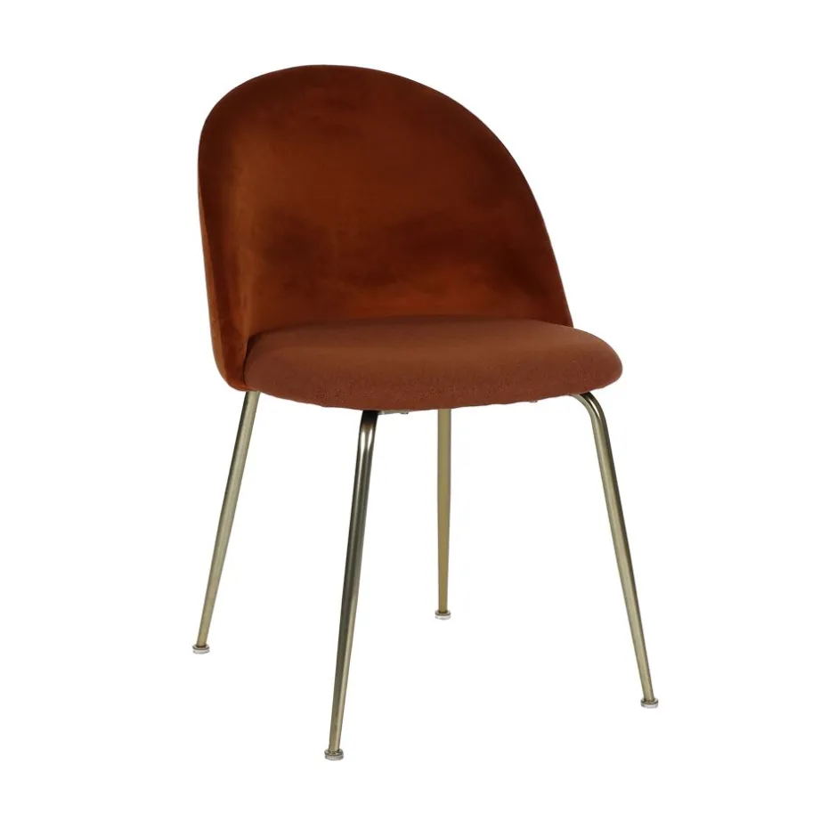 Pomax Chaises-NORAH - chaise - tissu / métal - L 47 x W 54 x H 77 cm - rouille