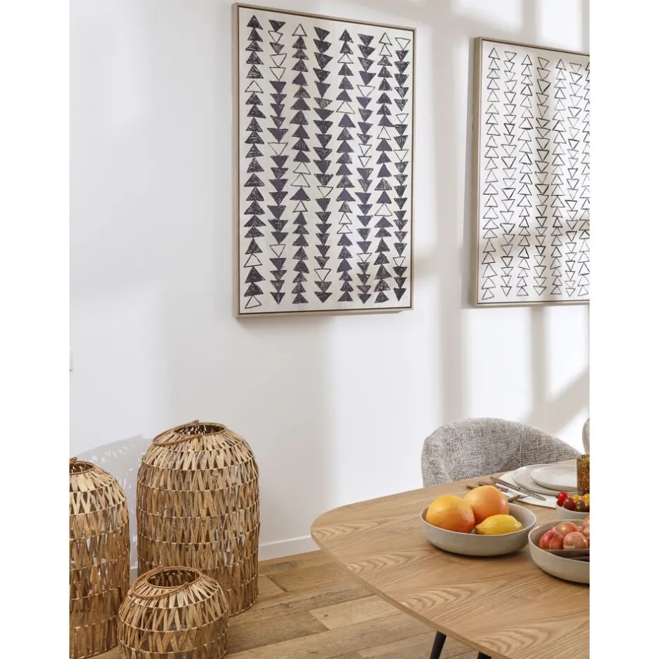 Pomax Lanternes-NORDBY - set/3 lanternes - mais - DIA 35,5/40,5/45 x H 27/61/67 cm - naturel