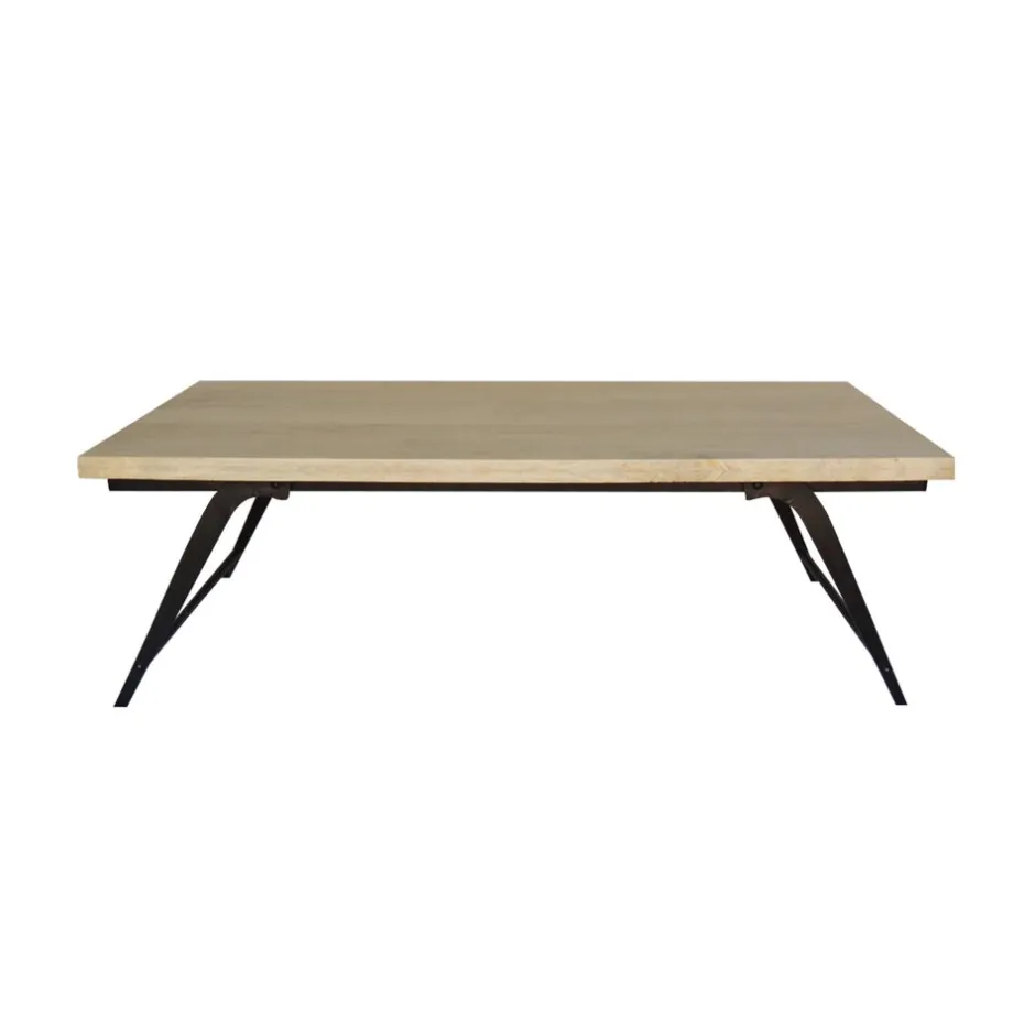 Pomax Tables Basses | Tables-OHIO - table basse - bois de mangier / métal - L 125 x W 75 x H 38 cm - naturel