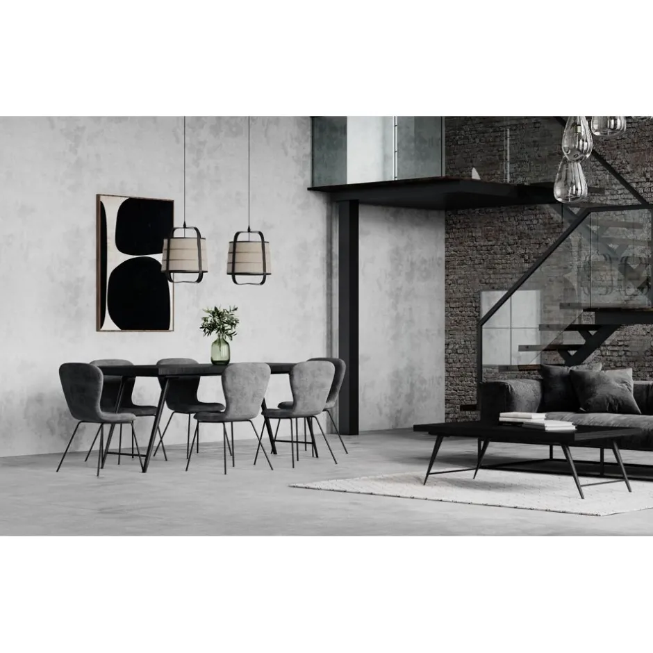 Pomax Tables Basses | Tables-OHIO - table basse - bois de mangier / métal - L 125 x W 75 x H 38 cm - noir