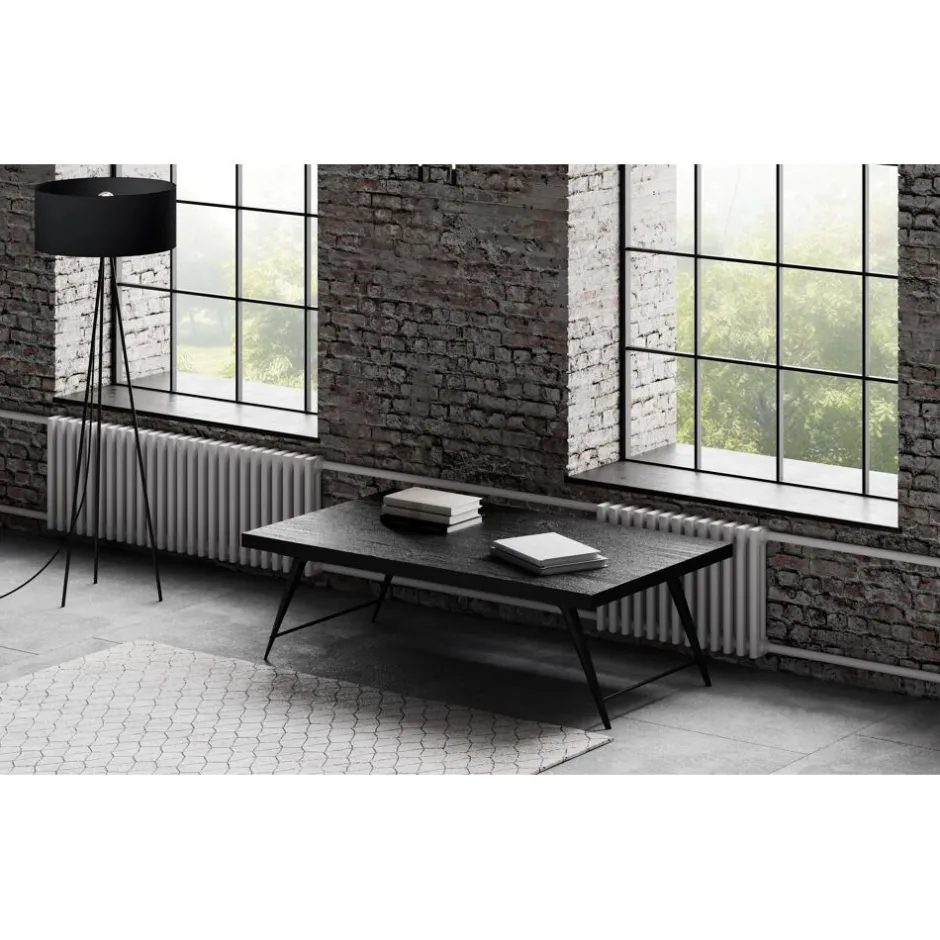 Pomax Tables Basses | Tables-OHIO - table basse - bois de mangier / métal - L 125 x W 75 x H 38 cm - noir