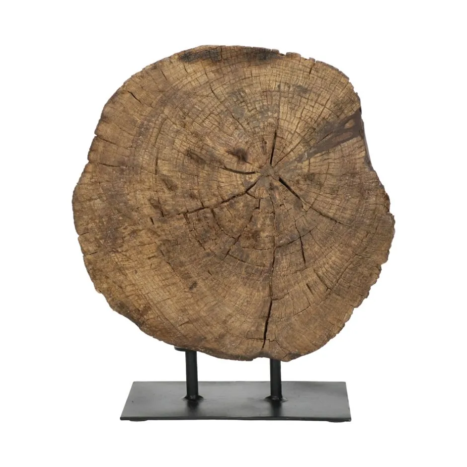 Pomax Objets De Décoration-OKHALI - objet déco - bois / métal - L 11 x W 30 X H 33,5 cm - brun