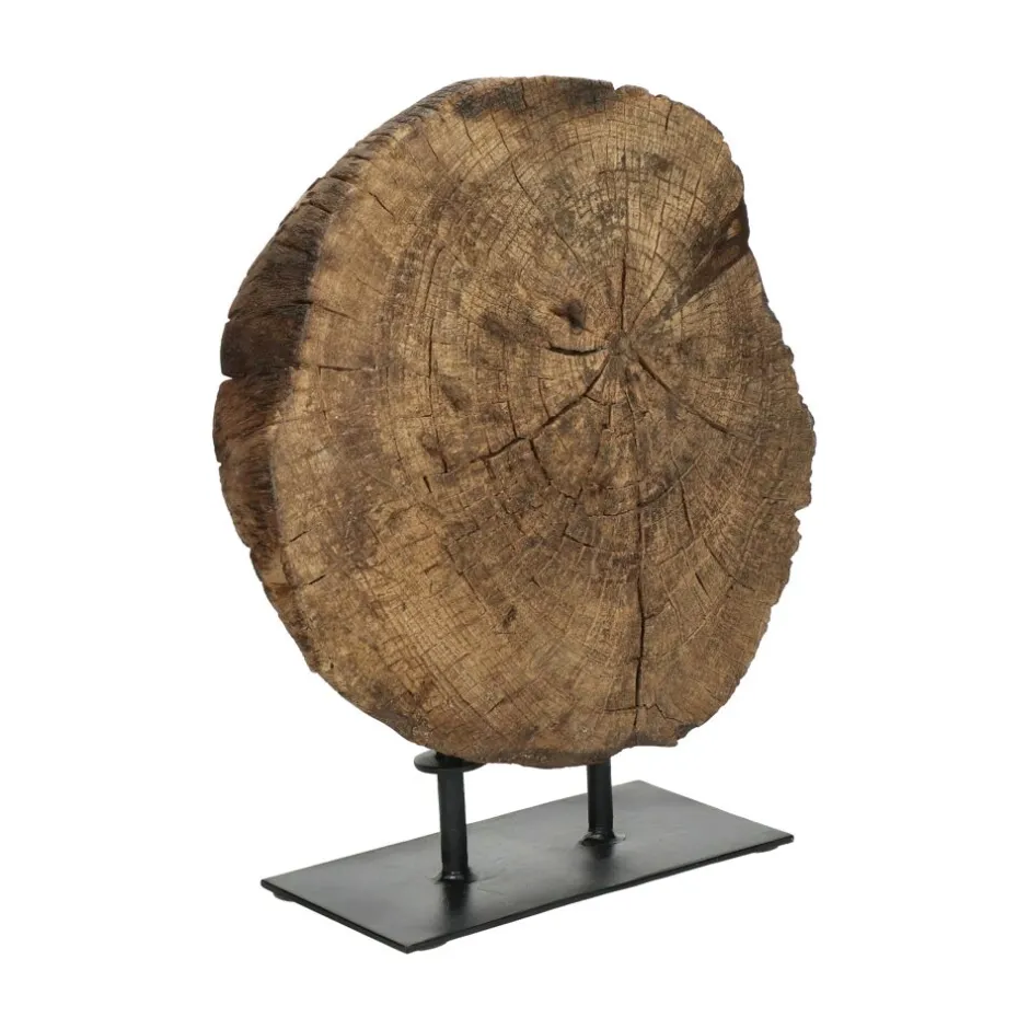 Pomax Objets De Décoration-OKHALI - objet déco - bois / métal - L 11 x W 30 X H 33,5 cm - brun