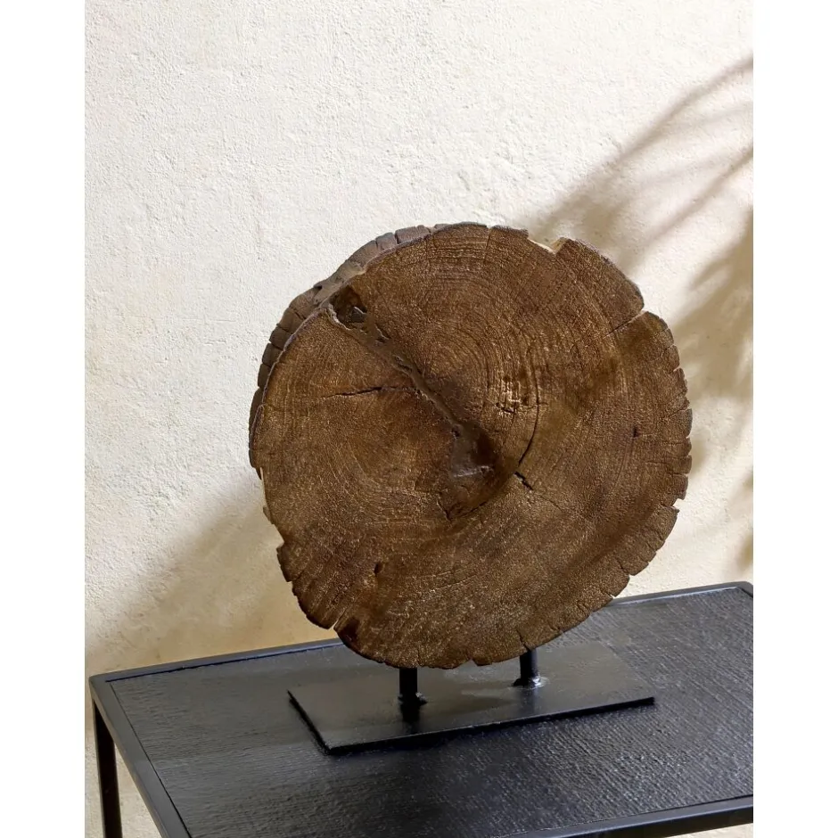 Pomax Objets De Décoration-OKHALI - objet déco - bois / métal - L 11 x W 30 X H 33,5 cm - brun