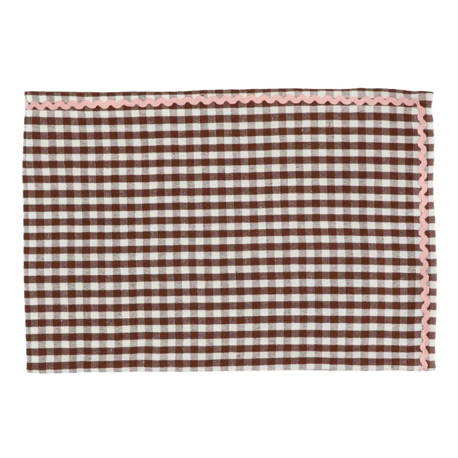 Pomax Linge De Table-OLIVE - chemin de table - lin / coton - L 150 x W 50 cm - rouille