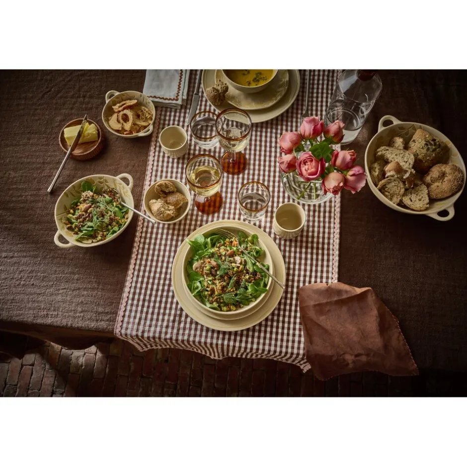 Pomax Linge De Table-OLIVE - chemin de table - lin / coton - L 150 x W 50 cm - rouille