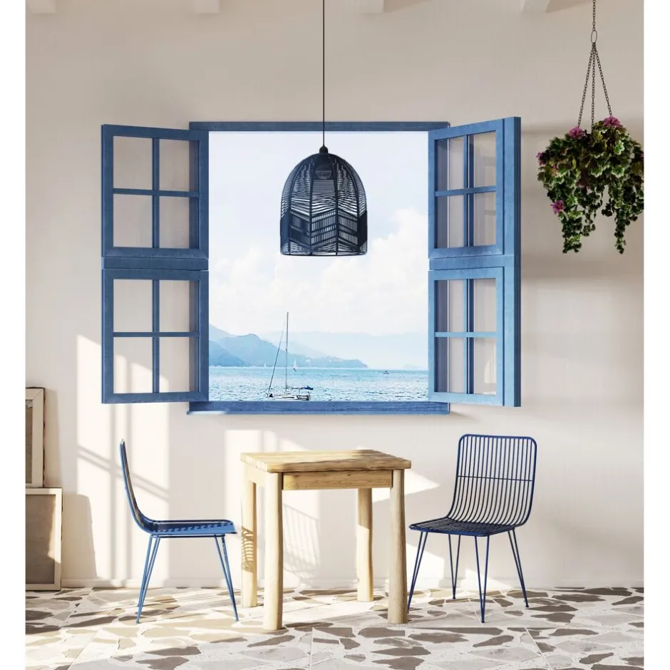 Pomax Chaises-OMBRA - chaise - métal - L 54 x W 43 x H 83 cm - bleu