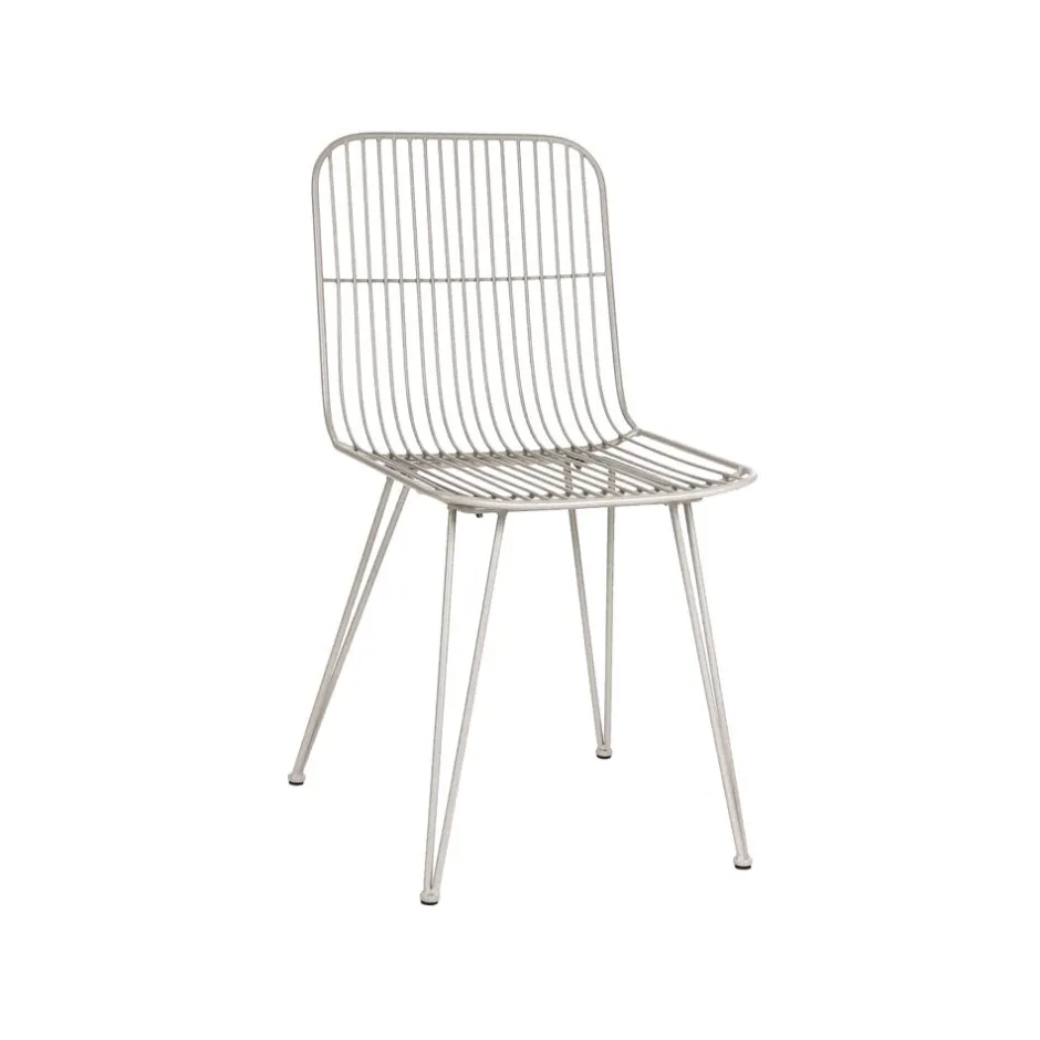 Pomax Chaises-OMBRA - chaise - métal - L 54 x W 43 x H 83 cm - gris clair
