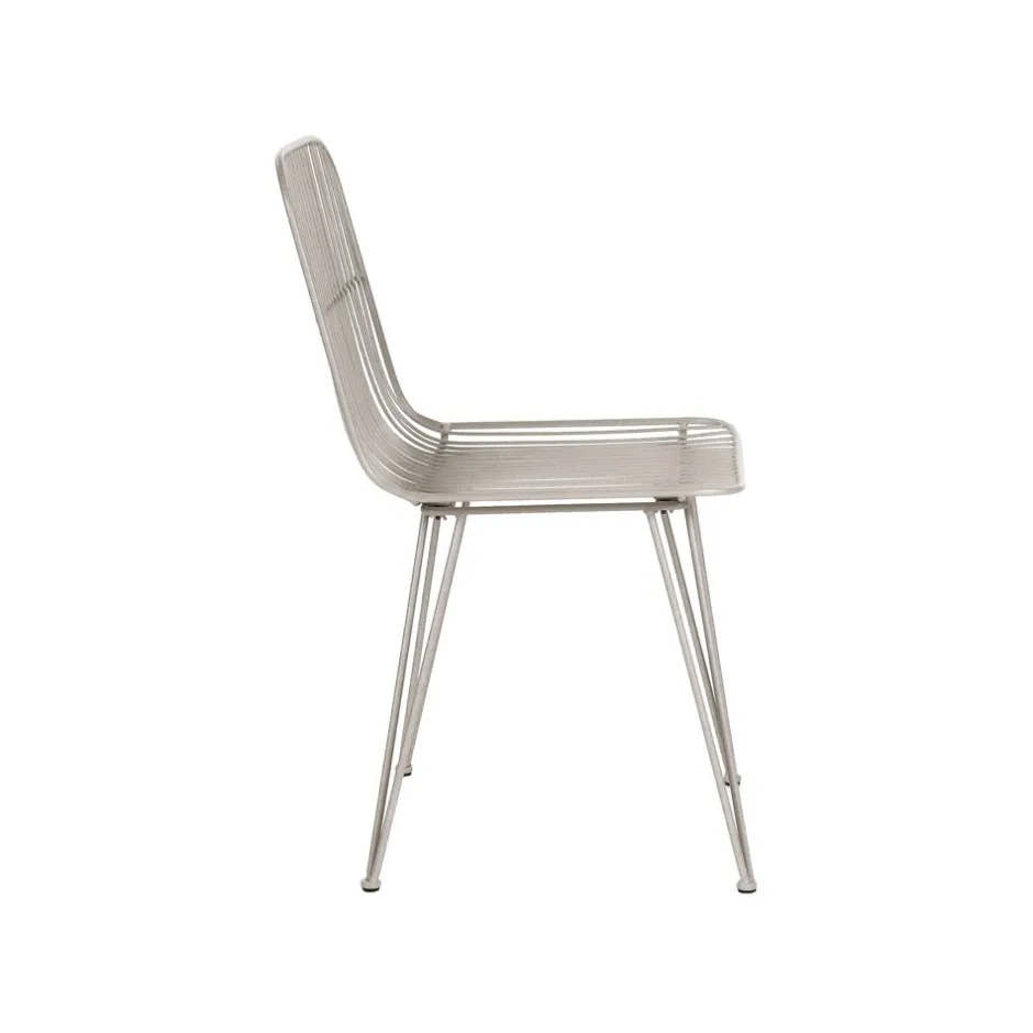 Pomax Chaises-OMBRA - chaise - métal - L 54 x W 43 x H 83 cm - gris clair