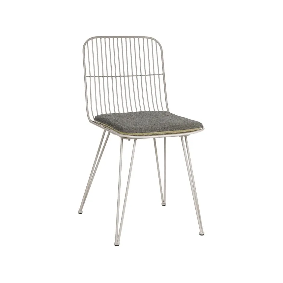 Pomax Chaises-OMBRA - chaise - métal - L 54 x W 43 x H 83 cm - gris clair