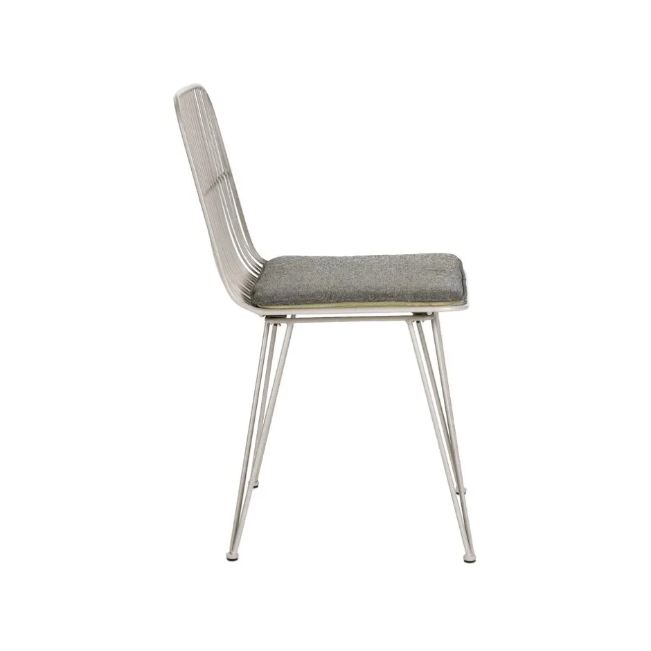 Pomax Chaises-OMBRA - chaise - métal - L 54 x W 43 x H 83 cm - gris clair