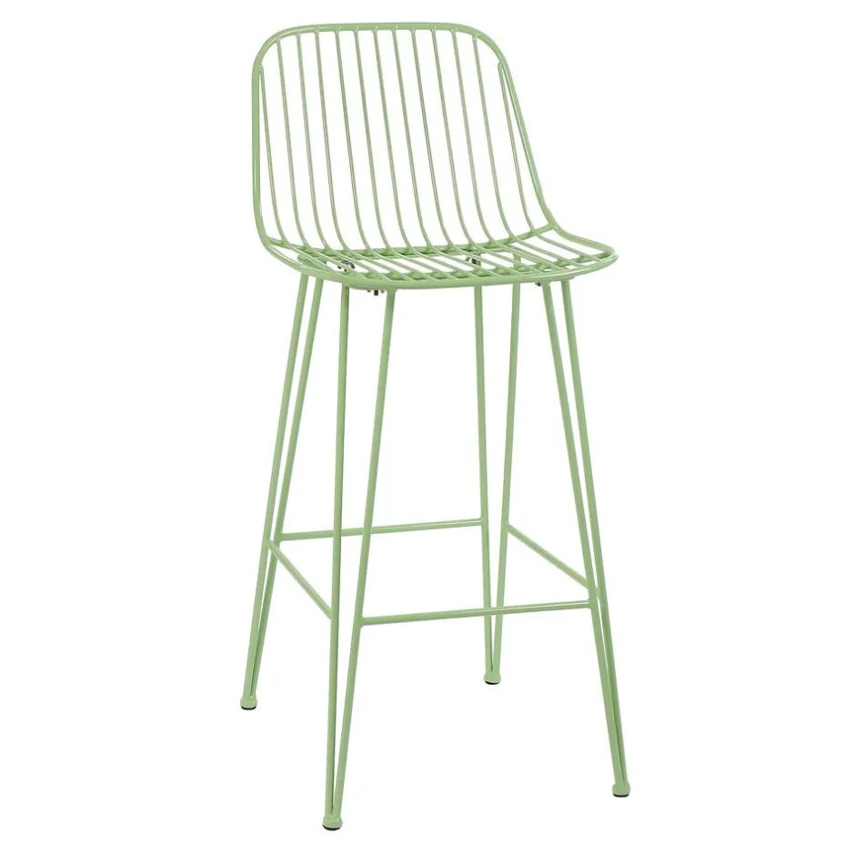 Pomax Chaises De Bar | Tabourets-OMBRA - chaise de bar - métal - L 40 x W 42 x H 90 cm - aqua